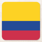 コロンビア国旗 スクエアペーパーコースター (正面)