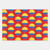 コロンビア国旗、ハート&コロンビアファッション/ギフトセット ラッピングペーパーシート (正面3)