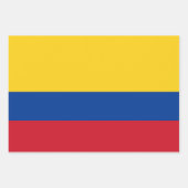 コロンビア国旗、ハート&コロンビアファッション/ギフトセット ラッピングペーパーシート (正面)