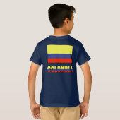 コロンビア国旗 & 国名 ボーダー Tシャツ (裏面フル)