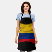コロンビア国旗、国旗 エプロン (着用した状態)