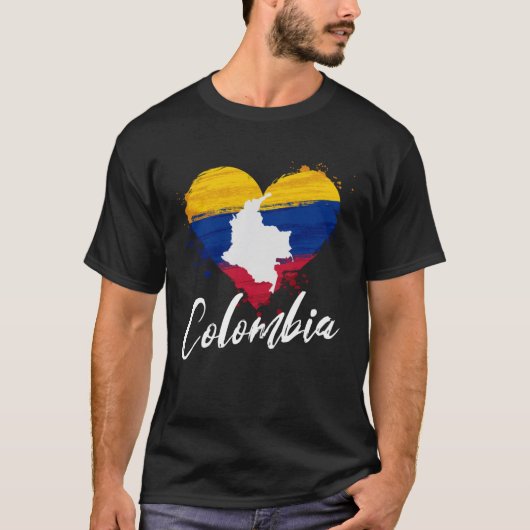 コロンビア国旗 国籍 コロンビア人 男性 W Tシャツ (正面)