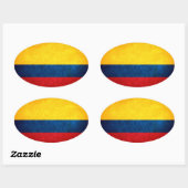 コロンビア国旗 楕円形シール (シート)