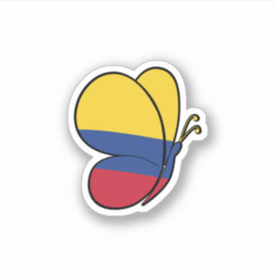 コロンビア国旗 – 蝶 – デカール – ステッカー