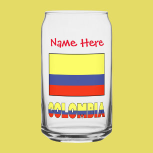 コロンビア国旗 赤 カスタマイズ ガラス缶
