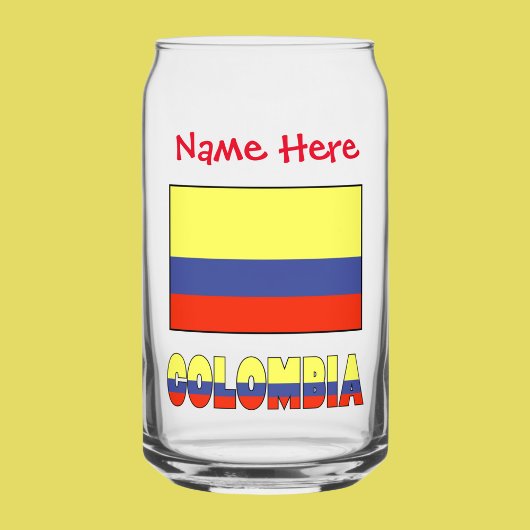 コロンビア国旗 赤 カスタマイズ ガラス缶