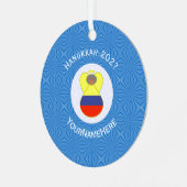コロンビア国旗Hanukkah Angel Abuela氏新年 メタルオーナメント (正面左)