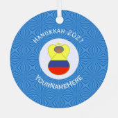 コロンビア国旗Hanukkah Angel Abuela氏新年 メタルオーナメント (裏面)