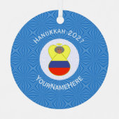 コロンビア国旗Hanukkah Angel Abuela氏新年 メタルオーナメント (正面)