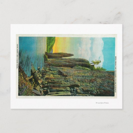 コロンビア川のケープホーンとシガーロック ポストカード (正面)