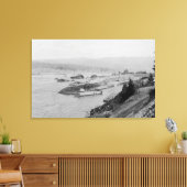 コロンビア川の写真にカスケードロック キャンバスプリント (インサイチュ (リビング))