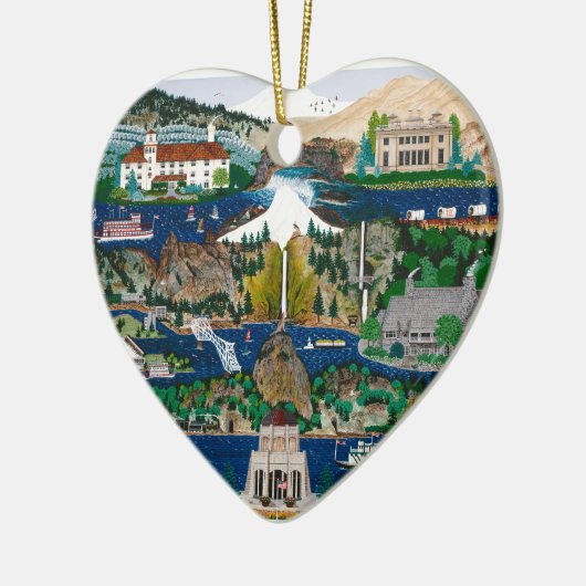 コロンビア川の峡谷を祝うこと セラミックオーナメント (左)