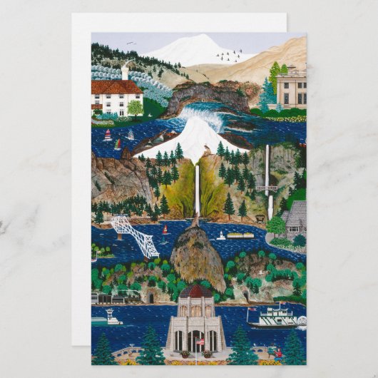 コロンビア川の峡谷を祝うこと 便箋 (正面/裏面)