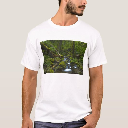 コロンビア川の温帯雨林の小川 Tシャツ (正面)