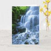 コロンビア川の滝の罰金の写真 カード (黄色い花)