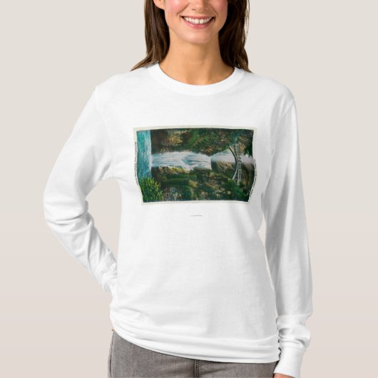 コロンビア川のMultnomahの滝 Tシャツ (正面)