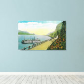 コロンビア川マルトノマ滝近くのバイダクト キャンバスプリント (インサイチュ (ウッドフロア))