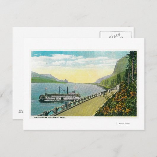 コロンビア川マルトノマ滝近くのバイダクト ポストカード (正面/裏面)