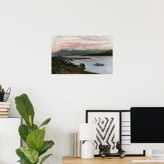 コロンビア川リバーボートシーン ポスター (ホームオフィス)