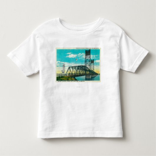 コロンビア川上の州間幹線道路橋 トドラーTシャツ (正面)