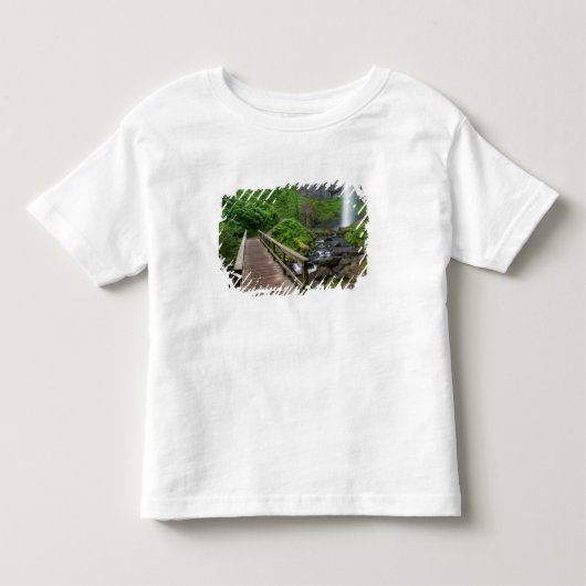 コロンビア川渓谷のラトゥレル滝の橋 トドラーTシャツ (正面)