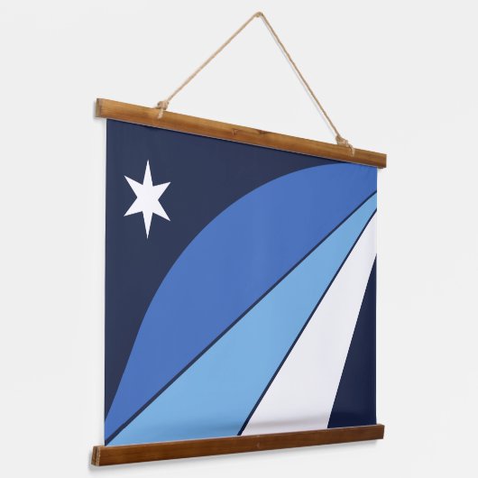 コロンビア州旗を持つウォールタペストリー。 吊り下げ型タペストリー (傾斜あり)