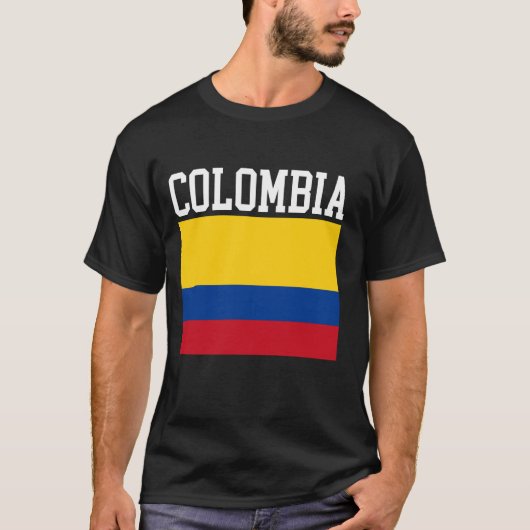コロンビア州陸上スポーツ男子女子子供L国旗 Tシャツ (正面)