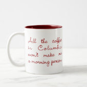 コロンビア州（マルーン）の全コーヒー – v2 ツートーンマグカップ (左)