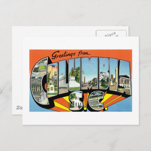 コロンビア州(SC)からの挨拶 ポストカード (正面/裏面)