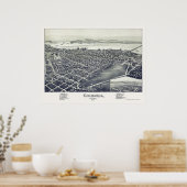 コロンビア州PAパノラママップ – 1894 ポスター (キッチン)