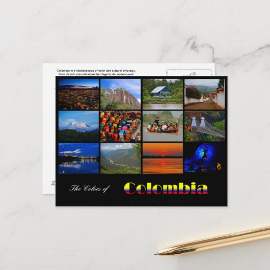 コロンビア旅行ポストカードの色 ポストカード (正面/裏面インサイチュ)