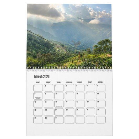 コロンビア暦 カレンダー (3月 2026)