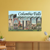 コロンビア滝，モンタナ – Large Letter Scenes キャンバスプリント (インサイチュ (リビング))