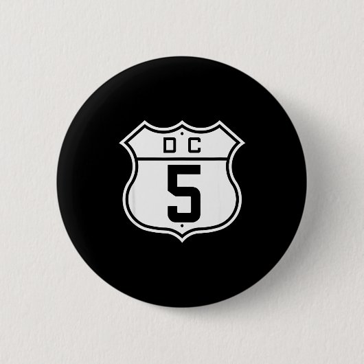 コロンビア特別区ハイウェイ5標識 DC-5州道 缶バッジ (正面)