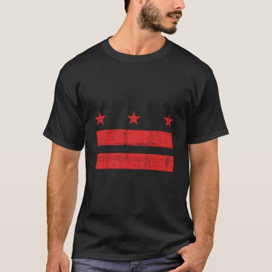 コロンビア特別区旗ディストレス ワシントン Tシャツ (正面)