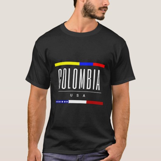 コロンビア米国国旗生まれの家族の贈り物 Tシャツ (正面)