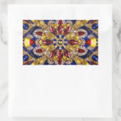 コロンビア色の四角形シール 長方形シール (バッグ)