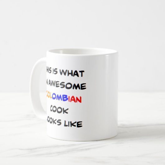 コロンビア調理師素晴らし、 コーヒーマグカップ (正面左)