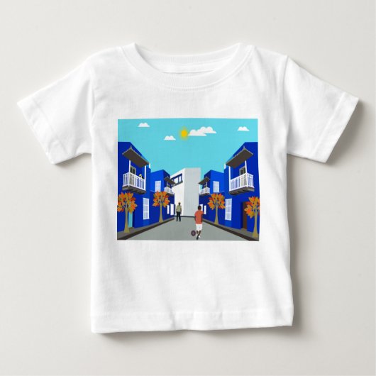 コロンビア通りフットボール ベビーTシャツ (正面)