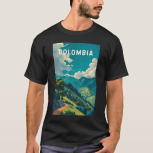コロンビア イラスト 旅行 アート ヴィンテージ Tシャツ