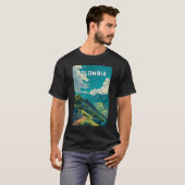 コロンビア イラスト 旅行 アート ヴィンテージ Tシャツ (正面フル)
