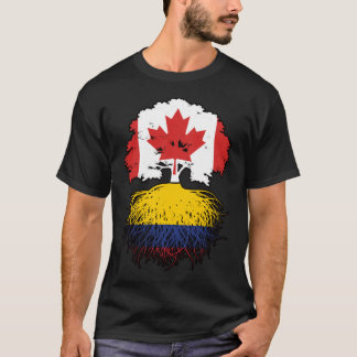 コロンビア・カナダ・カナダ・ツリー・ルーツ国旗 Tシャツ
