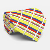 コロンビア コロンビア国旗 タイル 黒 個人名入れ ネクタイ (ロール)