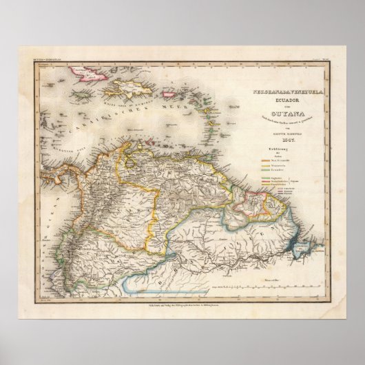 コロンビア、ベネズエラ、南米 ポスター (正面)