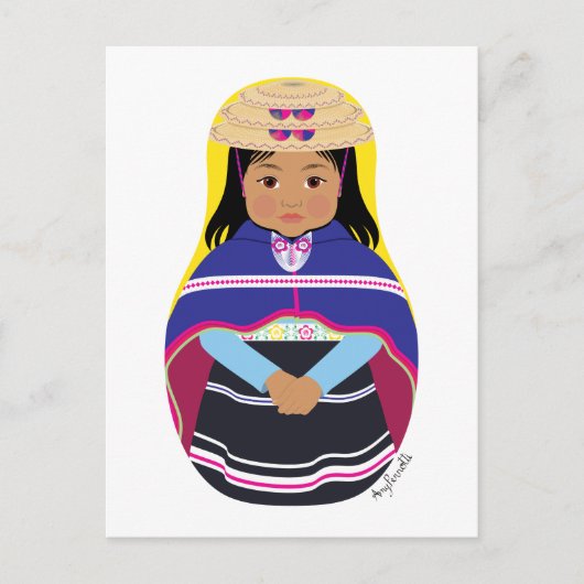コロンビア、ミサックまたはグアンビアナマトリョスカハガキ ポストカード (正面)