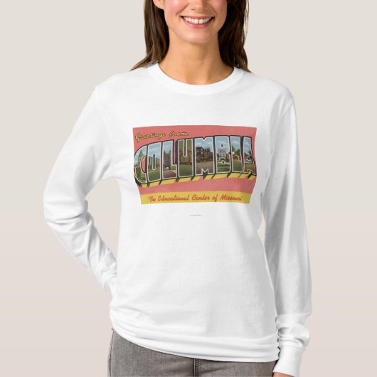 コロンビア、ミズーリ-大きい手紙場面 Tシャツ (正面)