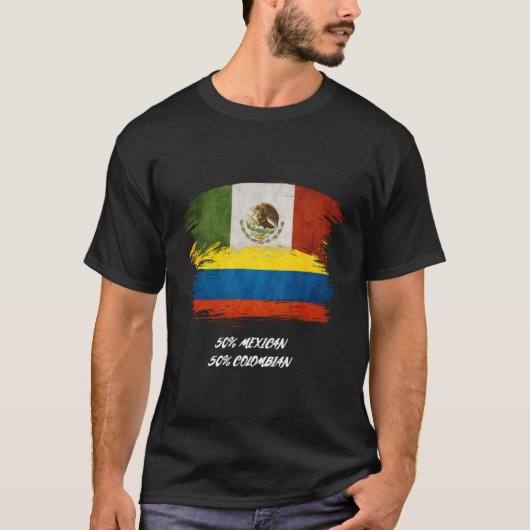 コロンビア，メキシコ，ブレンド，混合，国旗，プライド，シャツ Tシャツ (正面)