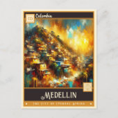 コロンビア,メデリン |ヴィンテージ絵画ー ポストカード (正面)