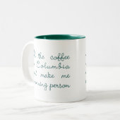 コロンビア(緑)のすべてのコーヒー ツートーンマグカップ (正面左)