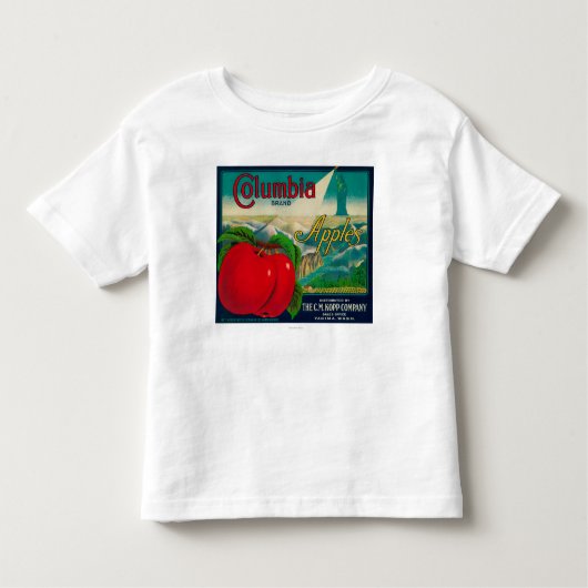 コロンビアAppleの木枠LabelYakima、WA トドラーTシャツ (正面)
